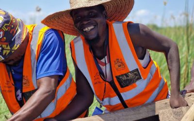 Happy fishermen